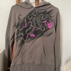 Fox Racing grey and pink hoodie. Size medium. Used